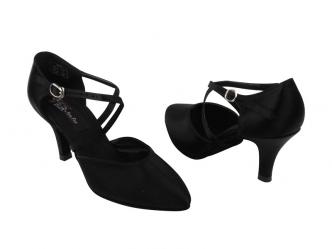 chaussures de danse femmes satin noir  